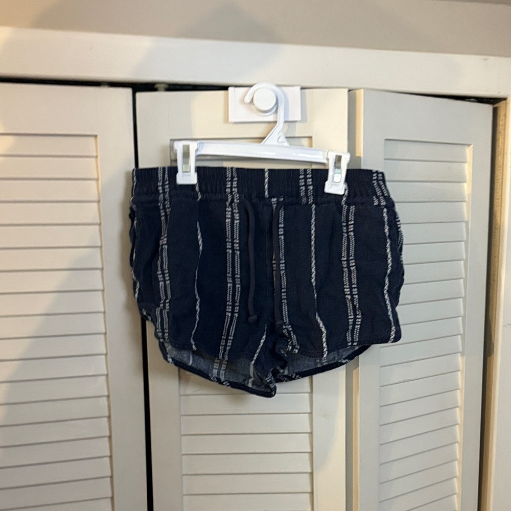 Rewash High Waist Navy and White Striped Shorts